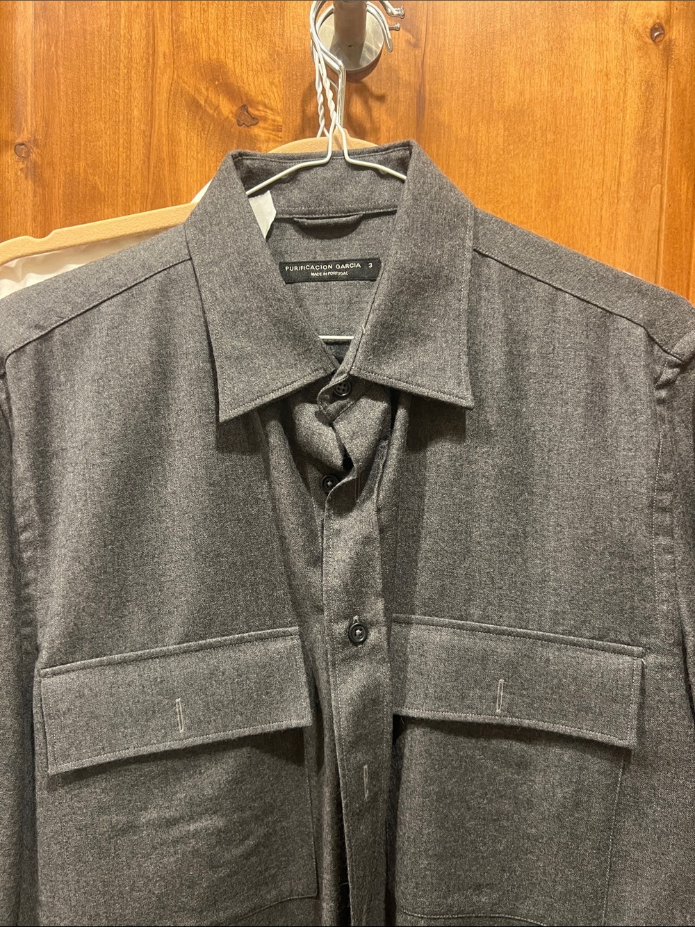 Purificación García Men's Gray Lightweight Shirt Jacket